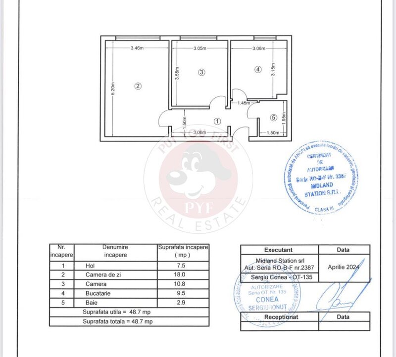 Raul Doamnei | Apartament 2 camere | 49mp | decomandat | B8497